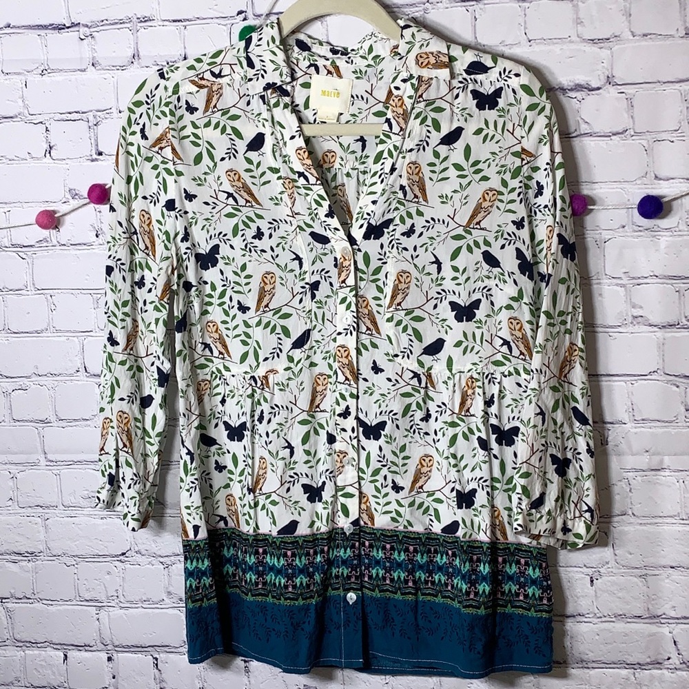 🌟Anthropologie🌟 Maeve Owl Button-Down Shirt